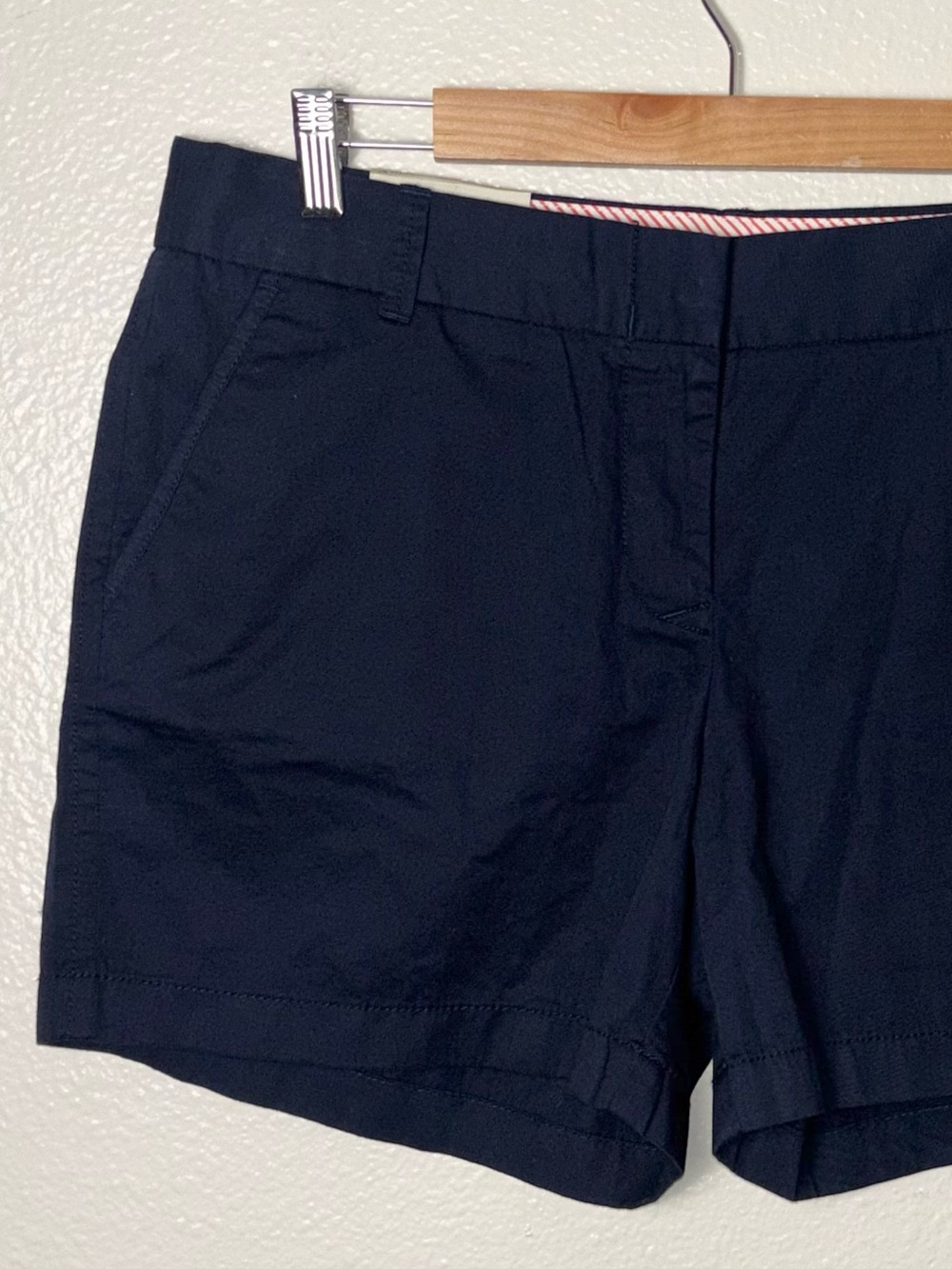 NWT J. Crew City Fit Chino Shorts Navy Blue 100% cotton 5" inseam women's 10 - Picture 6 of 15